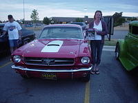 Rose Kubiak's great 65 Stang wins the EMS Best Engine award