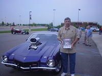 Ken Janicki wins the EMS Best Engine award for his neat 73 Camero