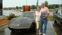 Frank Lagirski is awarded the WG H&C Best Muscle Car prize for his sharp 73 Vette.