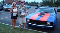 John & Diane Oquin's 69 awesome Camero gets the EMS Best Engine award.