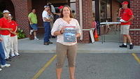 Sherry Konopka gets the WG H&C Best Muscle Car prize for her nice 67 Cutlass.