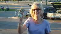 Ginny Savage is very happy with winning $131 in MADD money.