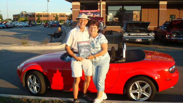 Paul Hendrickson is awarded the 4 Seasons Best Late Model  cruzer  prize for his 06 Miata